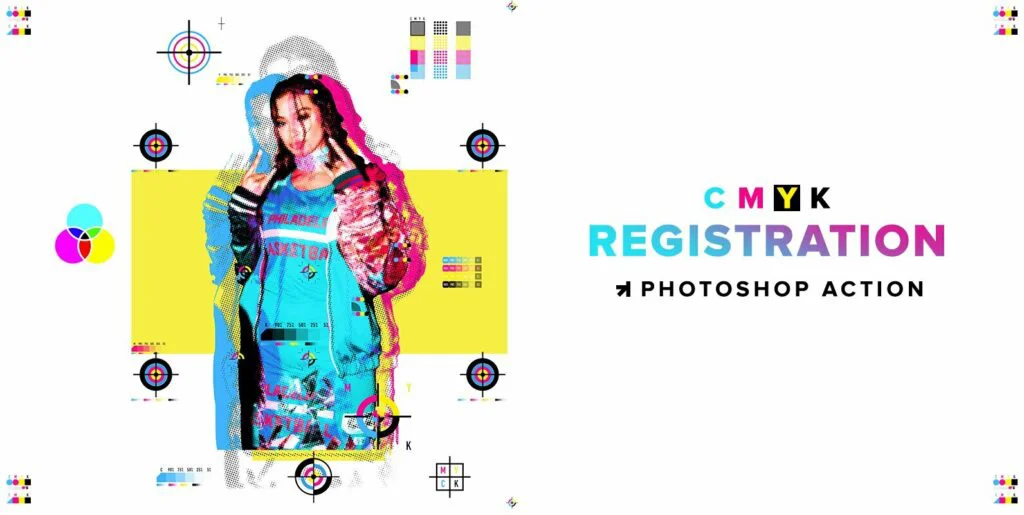 CMYK Registration Photoshop Action Graphics - Image 2