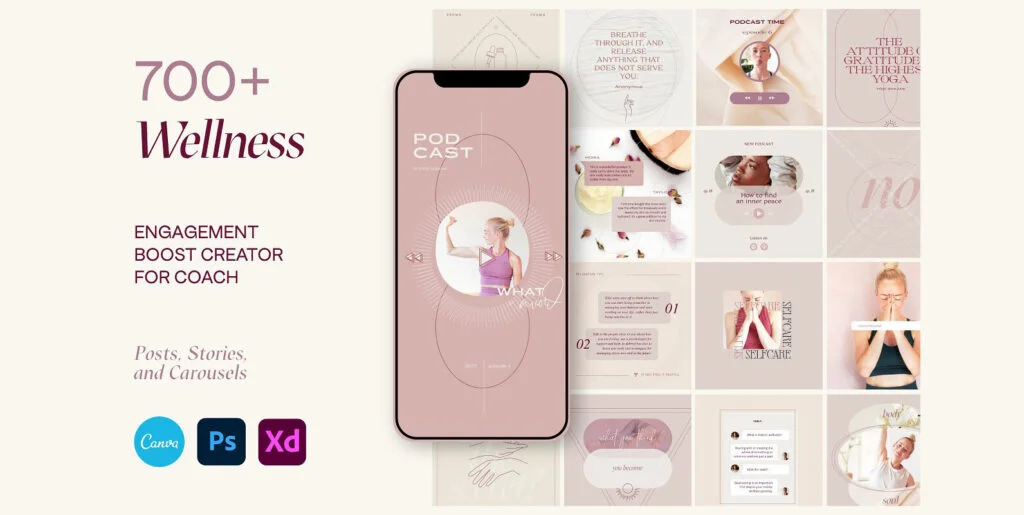 Wellness Social Media Kit Graphics - Image 1