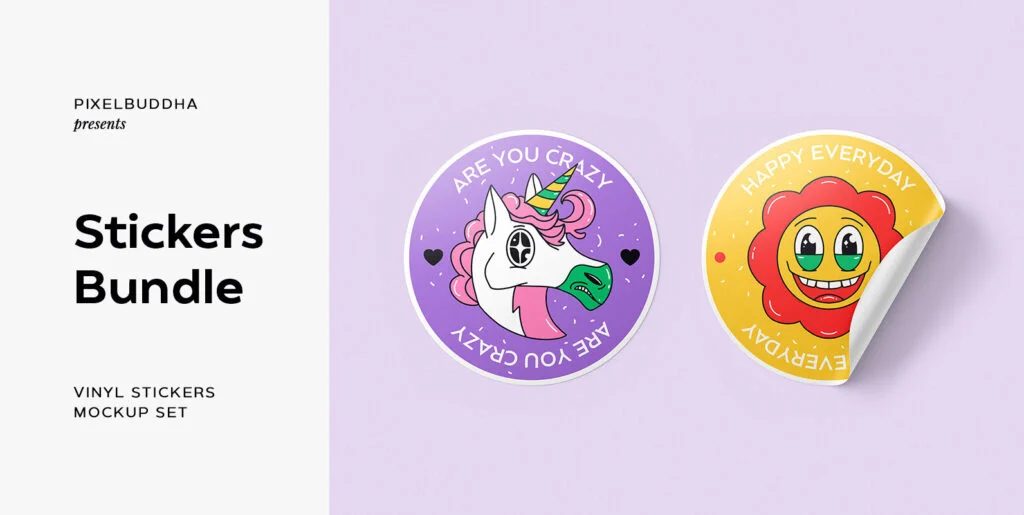 Vinyl Stickers Mockup Bundle Graphics - Image 2