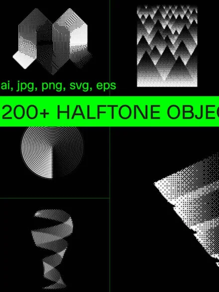 200+ Abstract Halftone Elements Graphics - Image 1