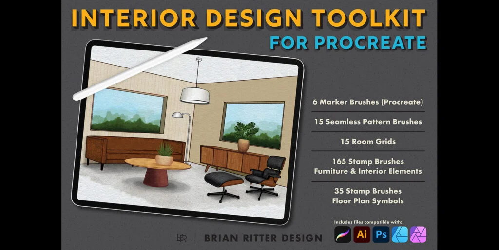 Interior Design Toolkit for Procreate Graphics - Image 2