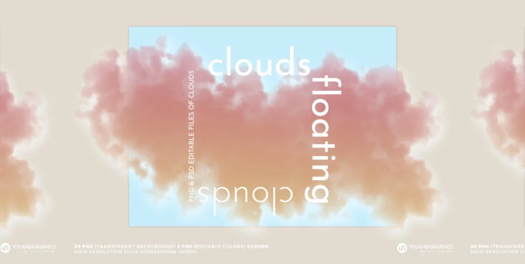 Floating Colorful Clouds Graphics - Image 2