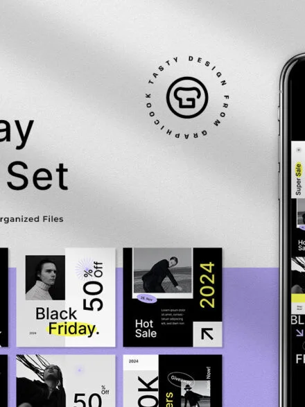 Yellow Minimalist Black Friday Instagram Pack Graphics - Image 10