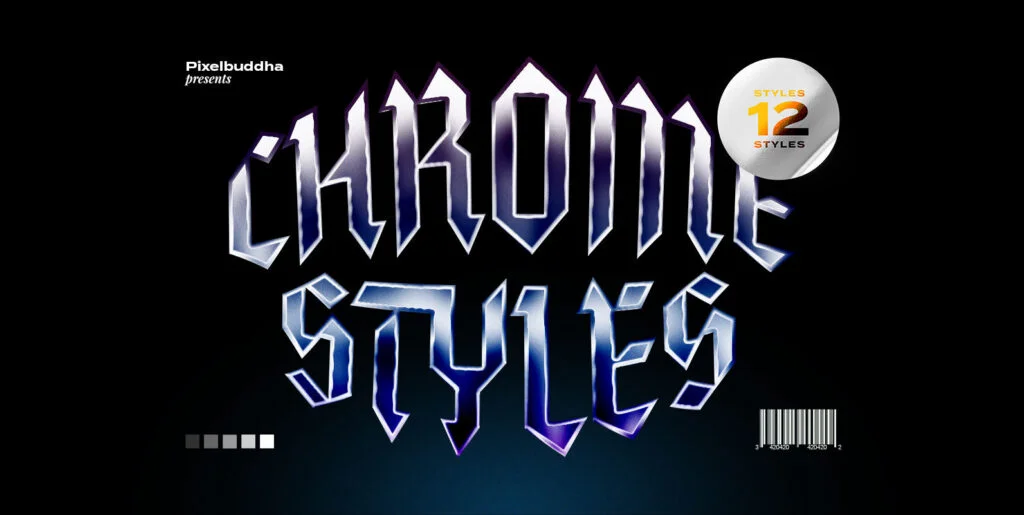 Galactic Chrome Text Style Graphics - Image 1