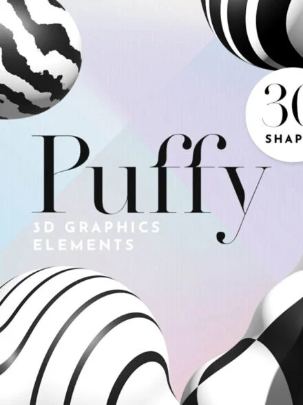 Puffy Abstract 3D Graphics Elements Graphics - Image 11