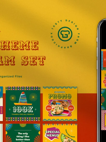 Red Mexico Food Instagram Pack Graphics - Image 10