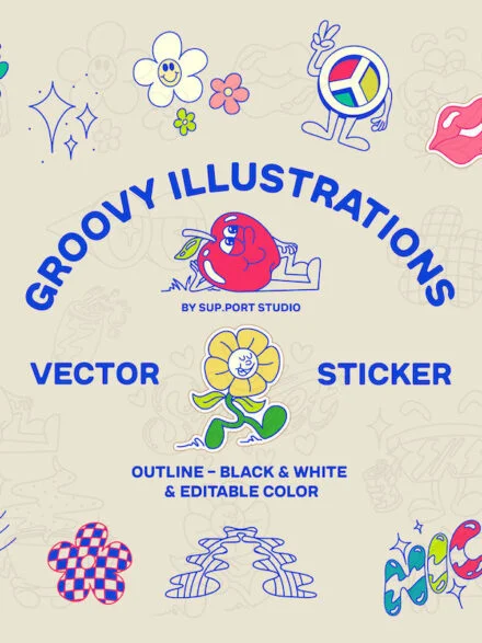 Groovy Illustration Vectors Graphics - Image 5