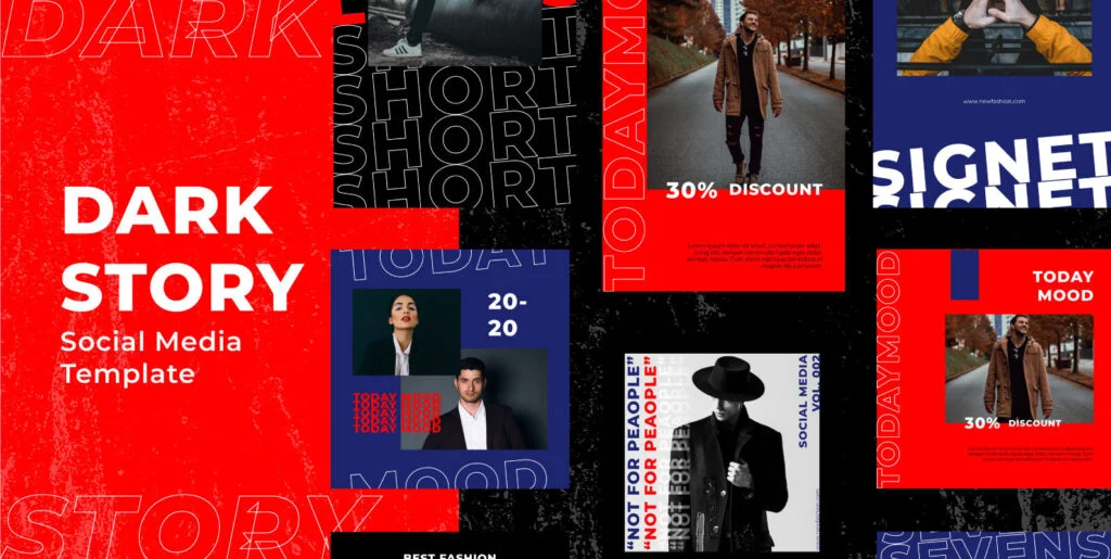 Dark Story Social Media Template Graphics - Image 1