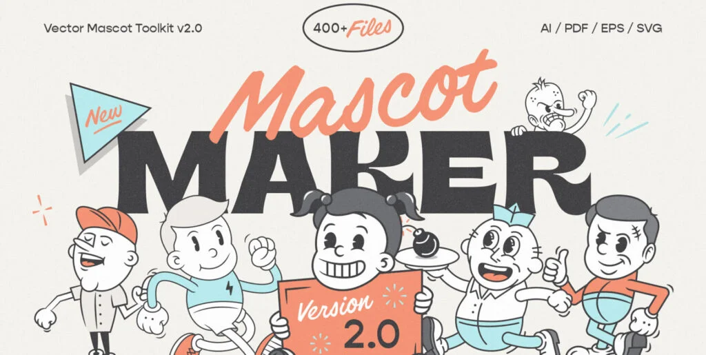 Mascot Maker v2.0 – Vintage Vector Character Toolkit Graphics - Image 2
