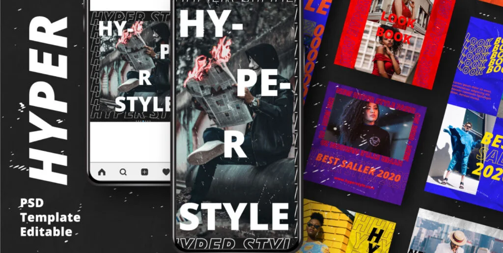 Hyper Story & Feed Instagram Template Graphics - Image 1