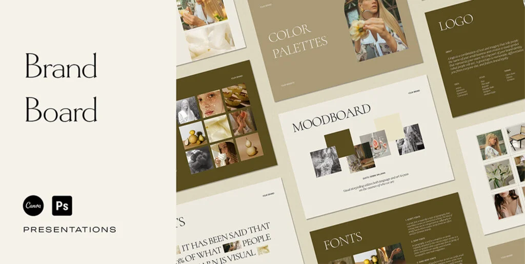 Brand Board Presentation Templates – CANVA PS Graphics - Image 1