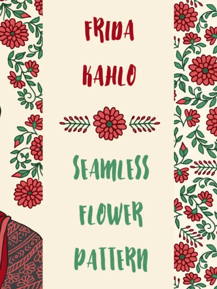 Portrait of Frida and Flower Pattern Graphics - Image 4