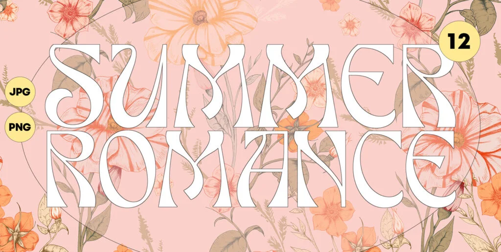 Summer Romance Vintage Floral Patterns Graphics - Image 2