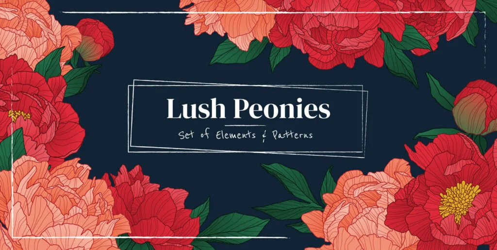 Lush Peonies Graphics - Image 2