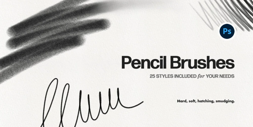 Basic Pencil Photoshop Brushes Graphics - Image 1
