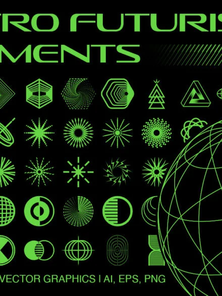 Retro Futuristic Elements Graphics - Image 1