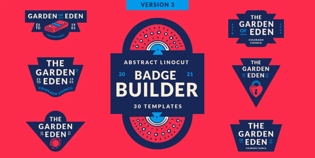 Abstract Linocut Badge Builder V3 Graphics - Image 1
