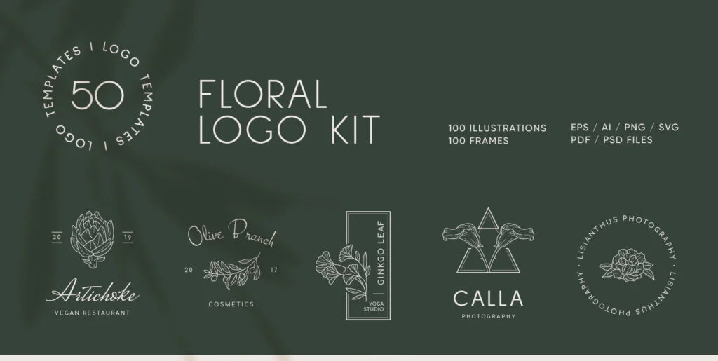 Floral Logo Kit Graphics - Image 1