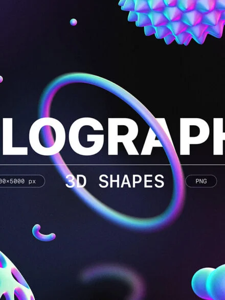 Holographic 3D Shapes Collection Graphics - Image 5