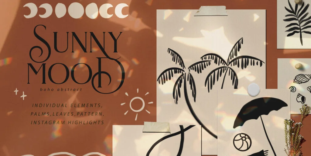 Sunny Mood Boho Abstract Set Graphics - Image 1