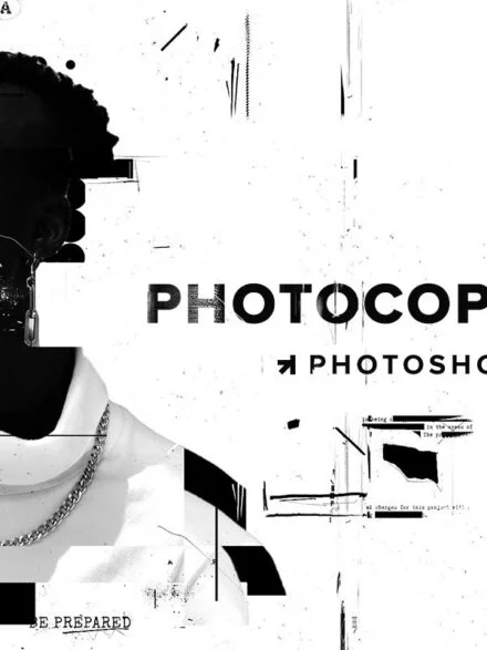Photocopy Glitch Poster Photoshop Action Graphics - Image 8