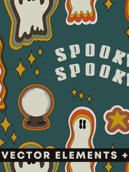SPOOKVILLE – Retro Halloween Vector Clipart Graphics - Image 4