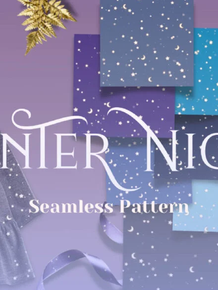 Winter Night Seamless Pattern Graphics - Image 11