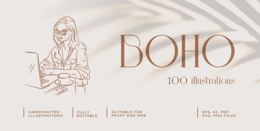 Bohemian Illustration Set Graphics - Image 1