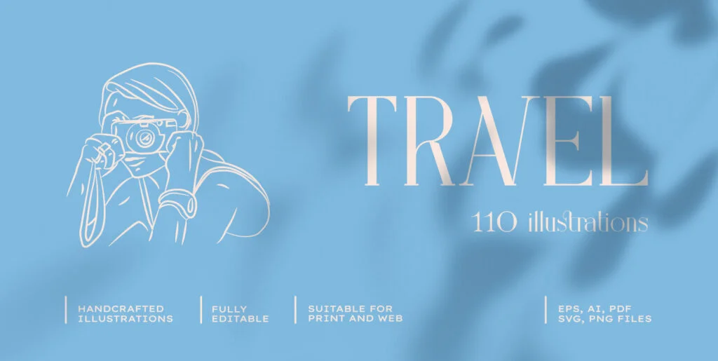 Travel Illustration Set Graphics - Image 1