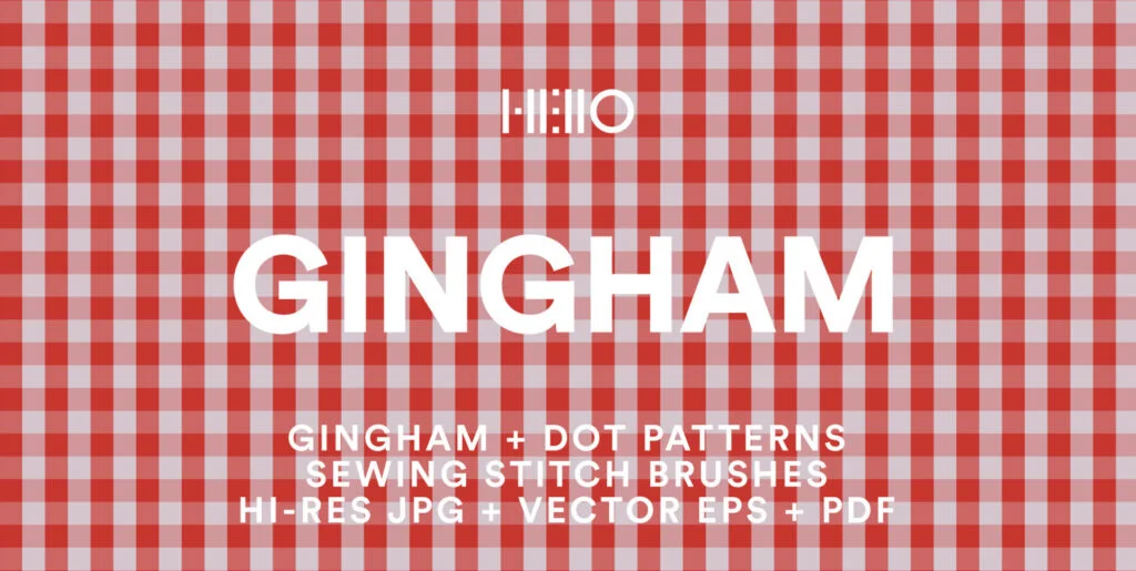 Gingham and Micro Dot Patterns plus Stitch Brushes Graphics - Image 1