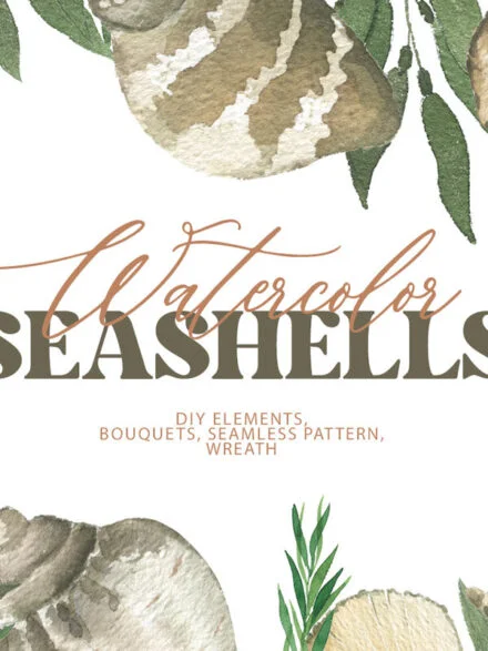 Watercolor Seashells Art Set Graphics - Image 7