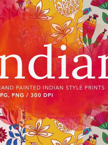 Indian Floral Batik Patterns Graphics - Image 1