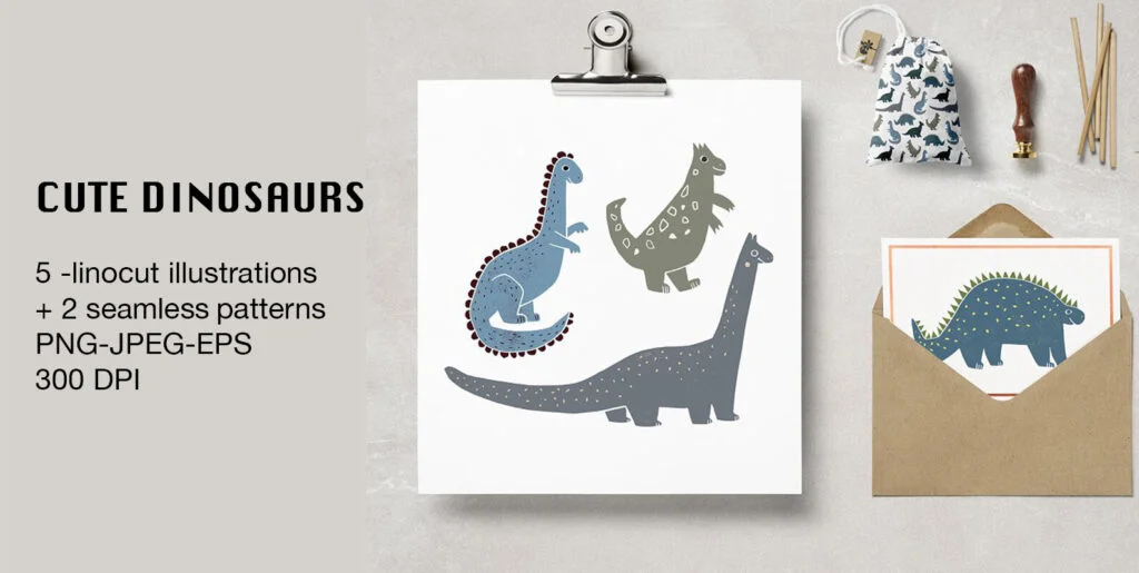 Cute Dinosaurs Graphics - Image 2