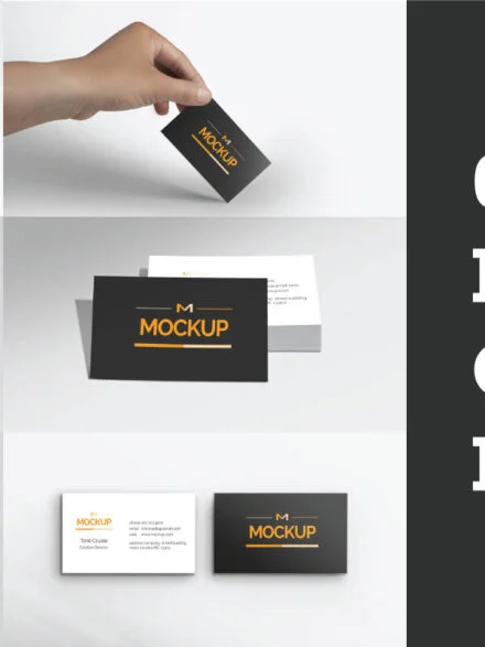 6 Style Business Card Mockups Graphics - Image 5