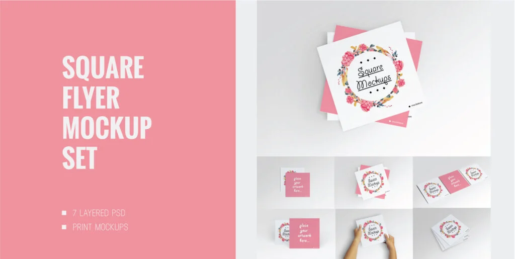 Square Flyer Mock-Up Set Graphics - Image 2