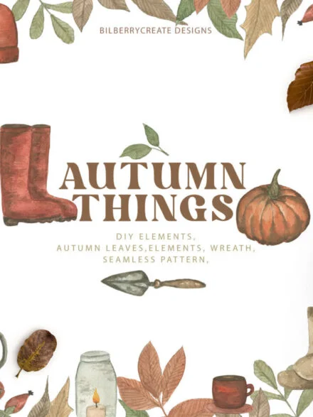 Watercolour Autumn Things Graphics - Image 12