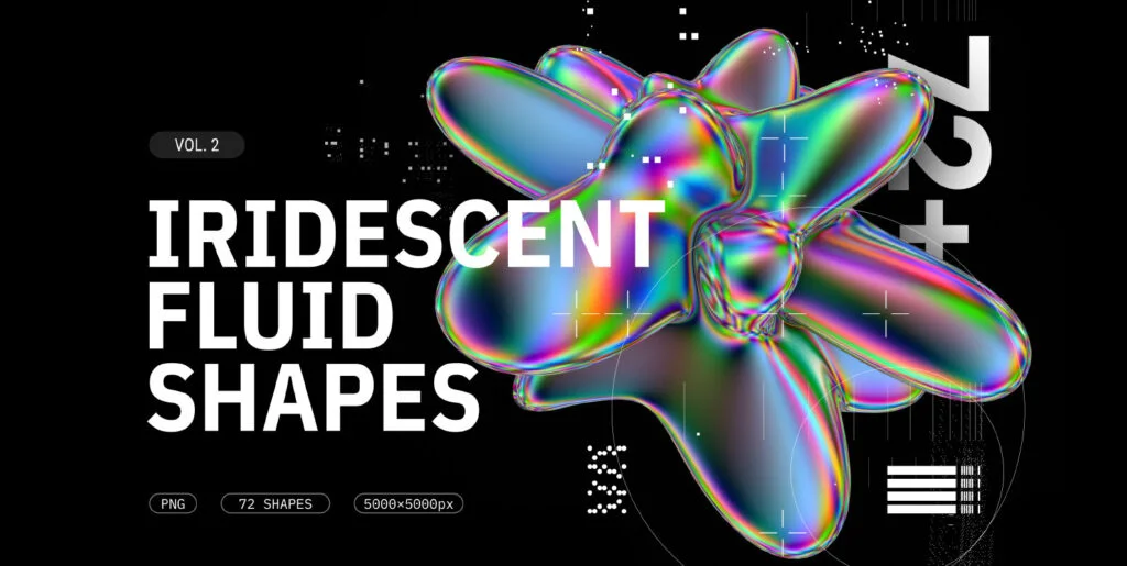 Iridescent Fluid 3D Shapes Collection Graphics - Image 1