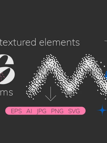 126 Vector Dither Textured Clip Art Shapes Graphics - Image 5