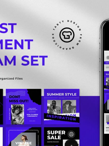 Blue Hypebeast Engagement Instagram Pack Graphics - Image 9