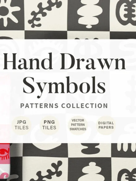 Hand Drawn Symbols Seamless Patterns Graphics - Image 7