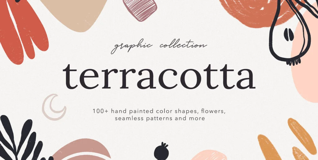 Abstract Shapes Print Graphics Terracotta Graphics - Image 1