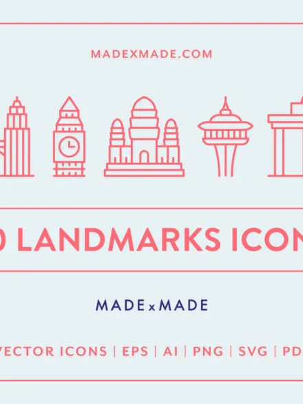 Landmarks Line Icons Graphics - Image 10