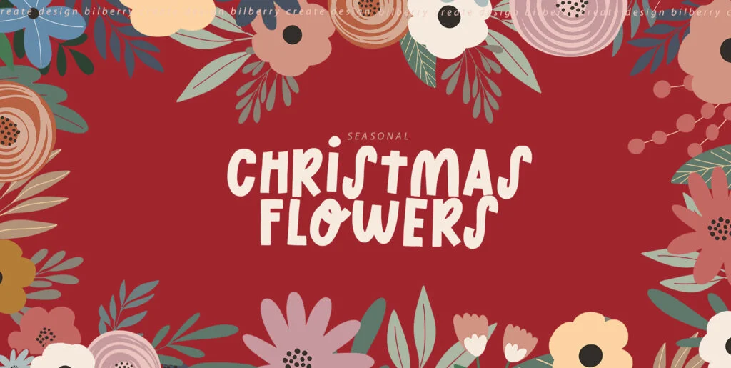 Christmas Flowers Art Set Graphics - Image 2