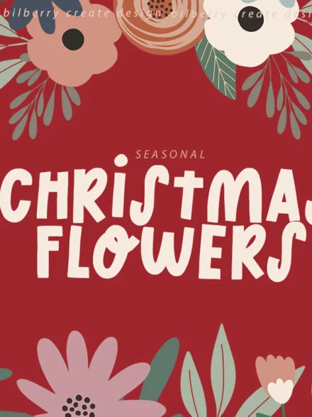 Christmas Flowers Art Set Graphics - Image 5