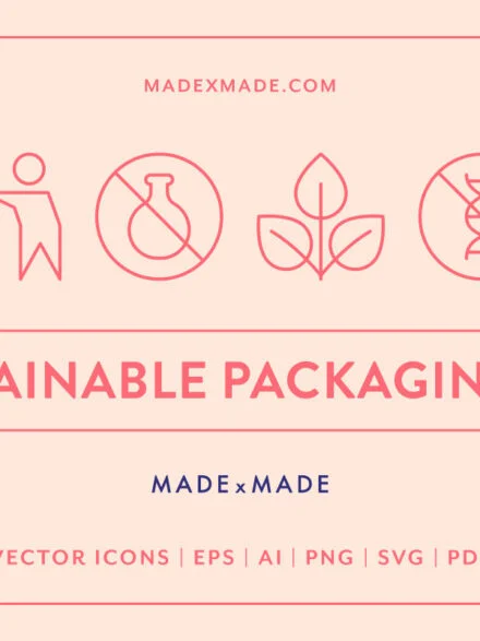 Sustainable Packaging Line Icons Graphics - Image 1