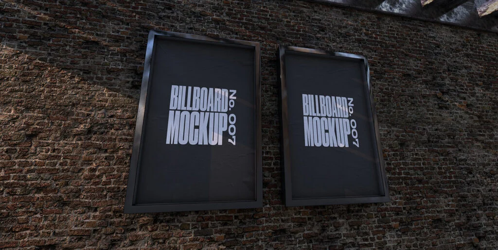 Brick Wall Double Billboard Mockup – No. 007 Graphics - Image 2