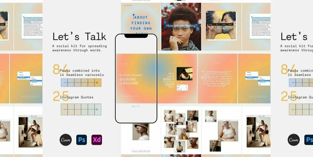 Let's Talk Carousel and Quotes Graphics - Image 1