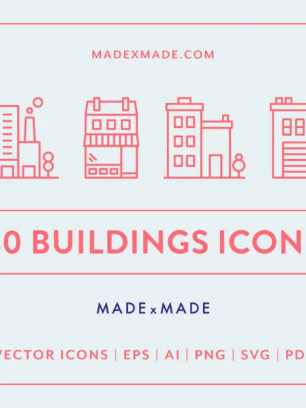Buildings Line Icons Graphics - Image 1