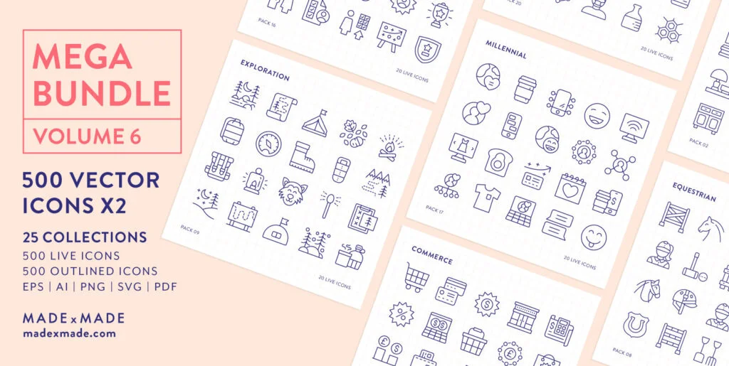 Mega Bundle Line Icons Vol 6 Graphics - Image 1