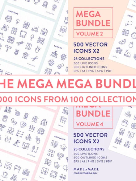 4x Mega Bundle Line Icons Graphics - Image 4